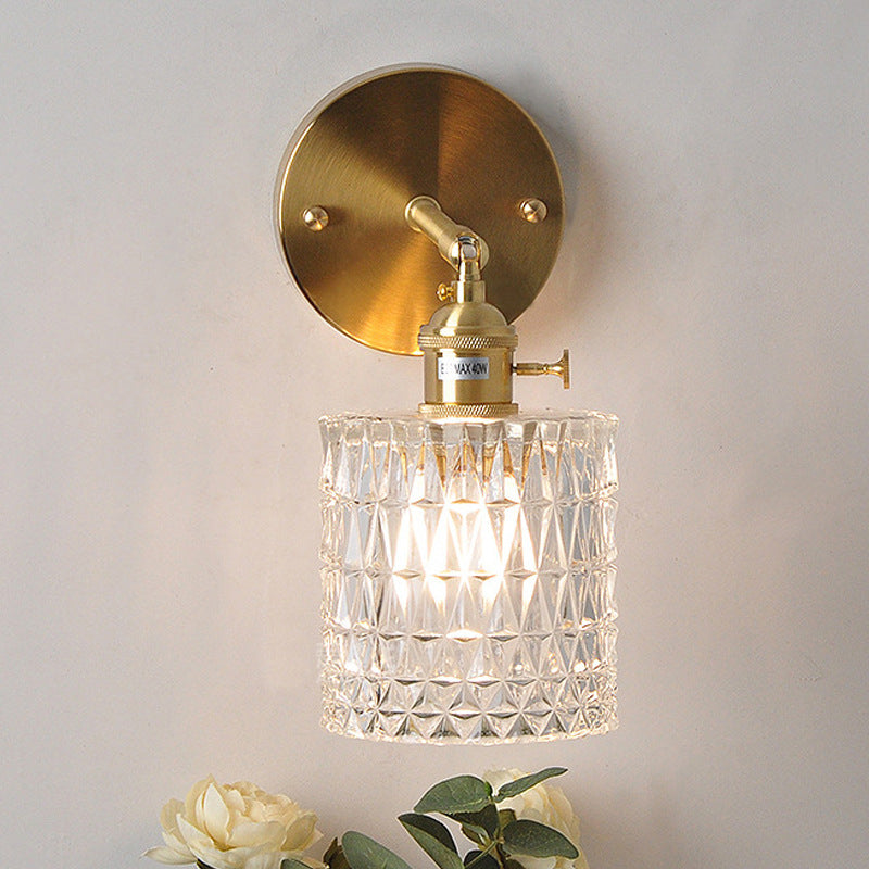 Industrial Glass Wall Light Metal Golden Lighting for Restaurant