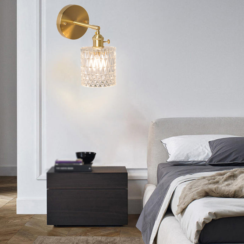 Industrial Glass Wall Light Metal Golden Lighting for Restaurant