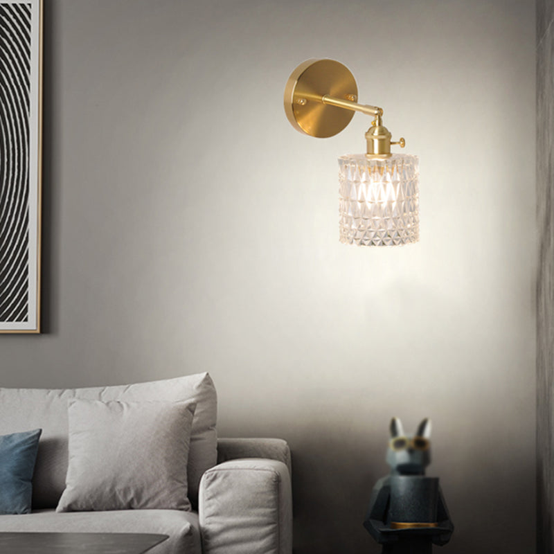 Industrial Glass Wall Light Metal Golden Lighting for Restaurant