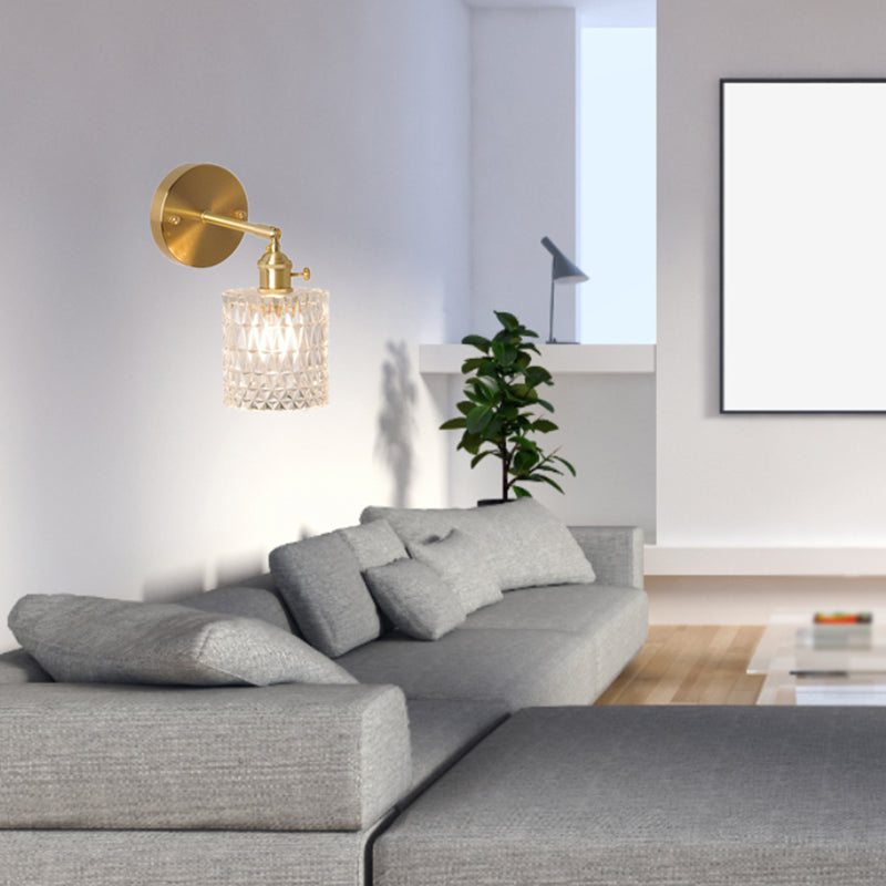 Industrial Glass Wall Light Metal Golden Lighting for Restaurant