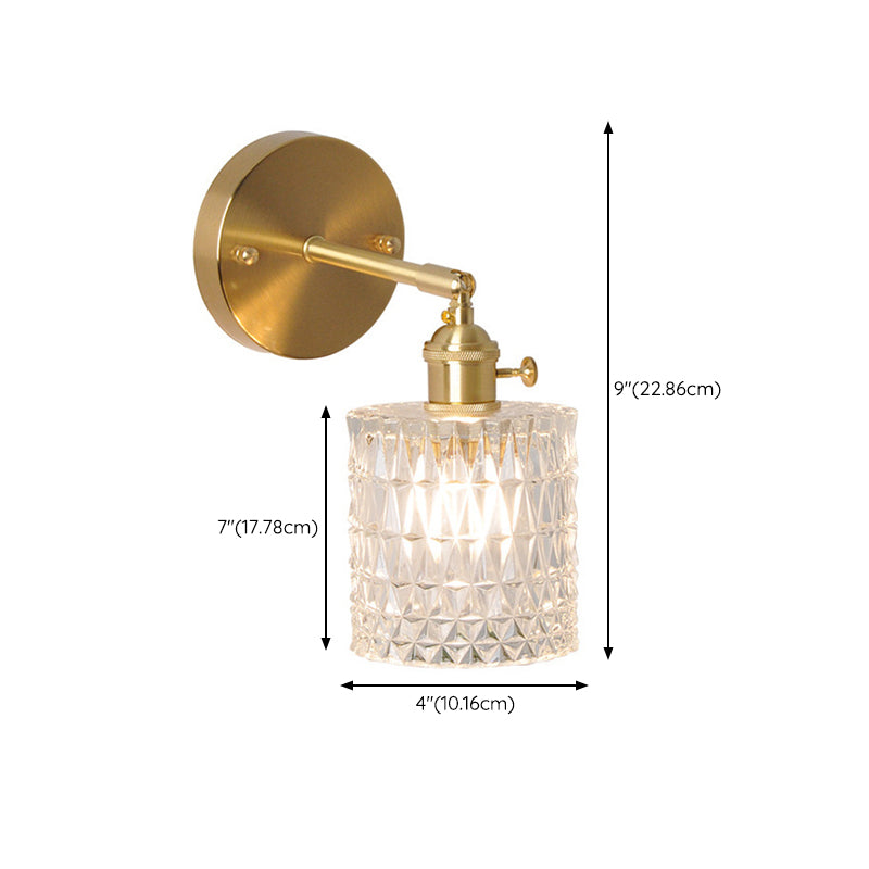 Industrial Glass Wall Light Metal Golden Lighting for Restaurant
