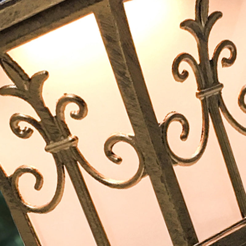 Waterproof Pillar Lamp Black/Golden Square Solar Outdoor Lights for Garden
