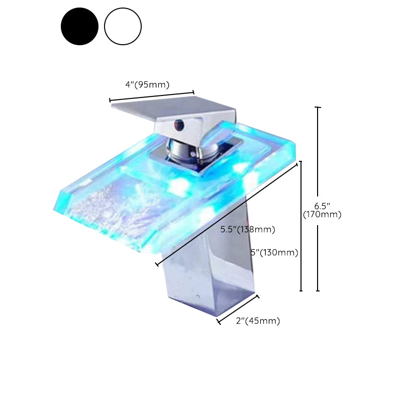 1-Handle Basin Lavatory Faucet 1-Hole Widespread Bathroom Vessel Faucet with LED Lighting
