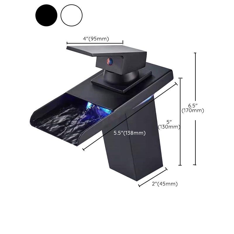1-Handle Basin Lavatory Faucet 1-Hole Widespread Bathroom Vessel Faucet with LED Lighting
