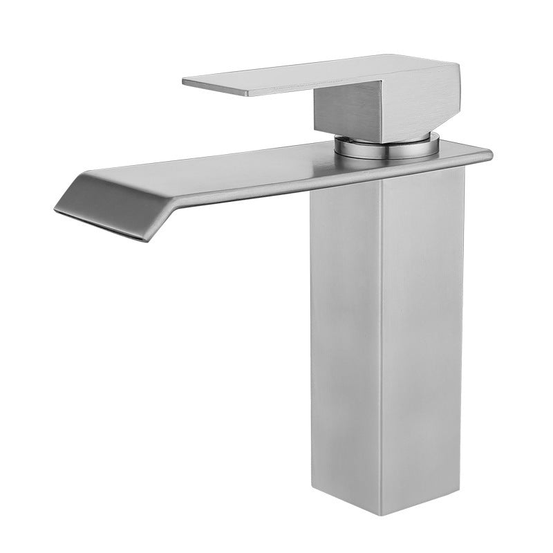 Industrial Vessel Faucet Stainless Steel Lever Handles Waterfall Spout Bathroom Faucet