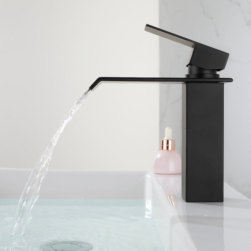 Industrial Vessel Faucet Stainless Steel Lever Handles Waterfall Spout Bathroom Faucet