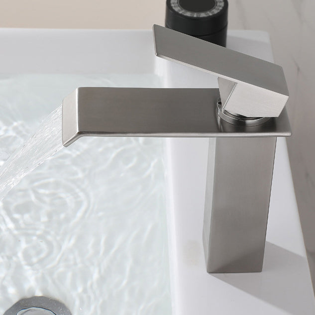 Industrial Vessel Faucet Stainless Steel Lever Handles Waterfall Spout Bathroom Faucet