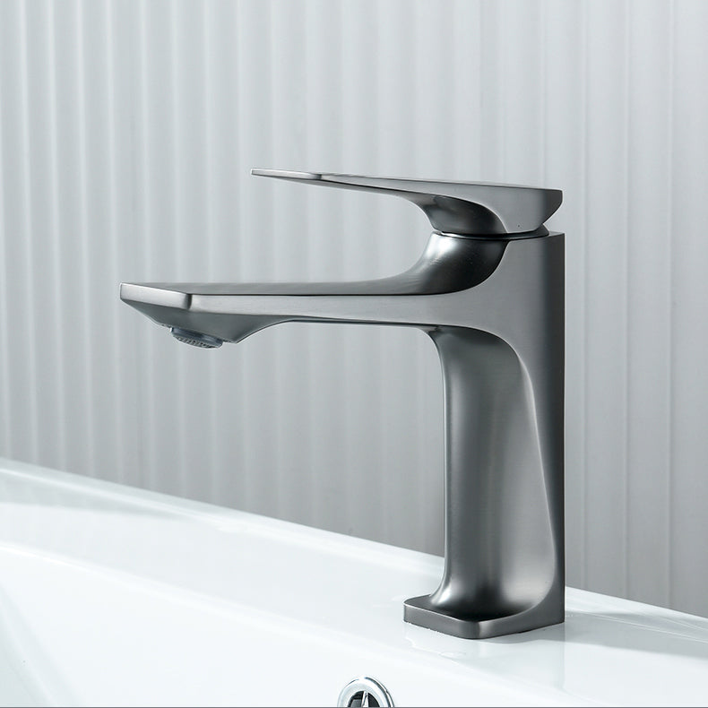 Contemporary Centerset Faucet Lever Handles Single Hole Low Arc Solid Brass Square Faucet