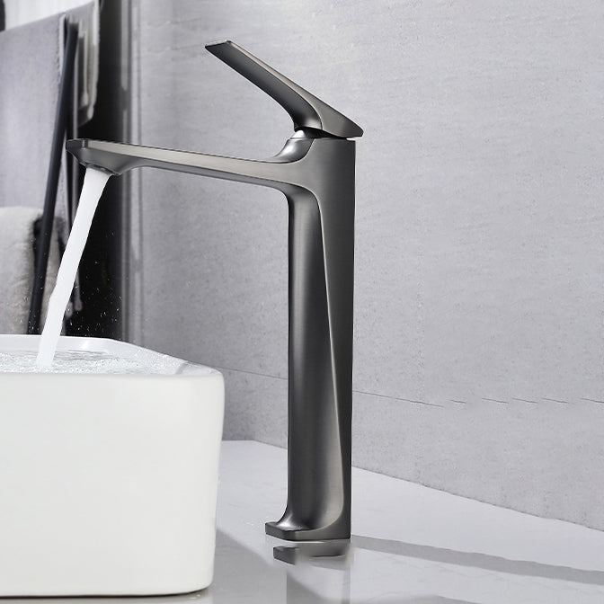 Contemporary Centerset Faucet Lever Handles Single Hole Low Arc Solid Brass Square Faucet