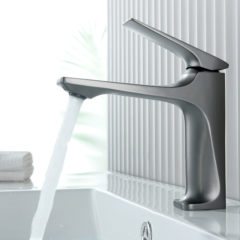 Contemporary Centerset Faucet Lever Handles Single Hole Low Arc Solid Brass Square Faucet