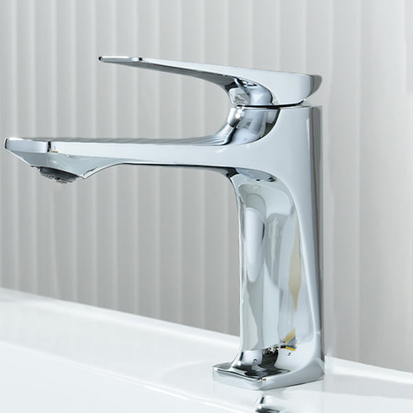 Contemporary Centerset Faucet Lever Handles Single Hole Low Arc Solid Brass Square Faucet