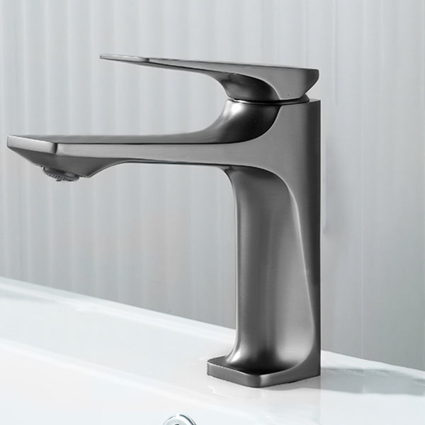 Contemporary Centerset Faucet Lever Handles Single Hole Low Arc Solid Brass Square Faucet