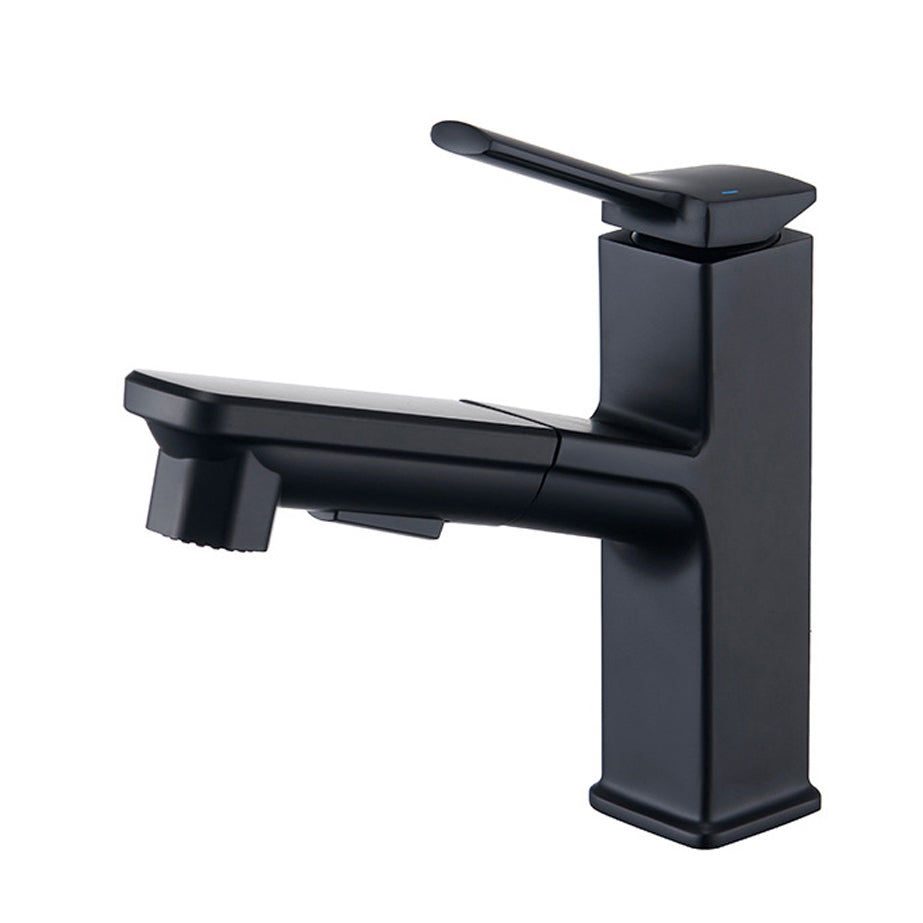 Modern Brass Sink Faucet Centerset Bathroom Faucet with Water Hose
