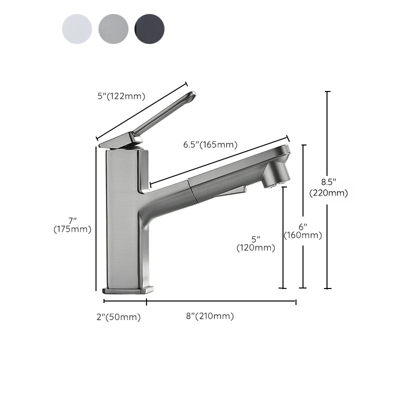 Modern Brass Sink Faucet Centerset Bathroom Faucet with Water Hose