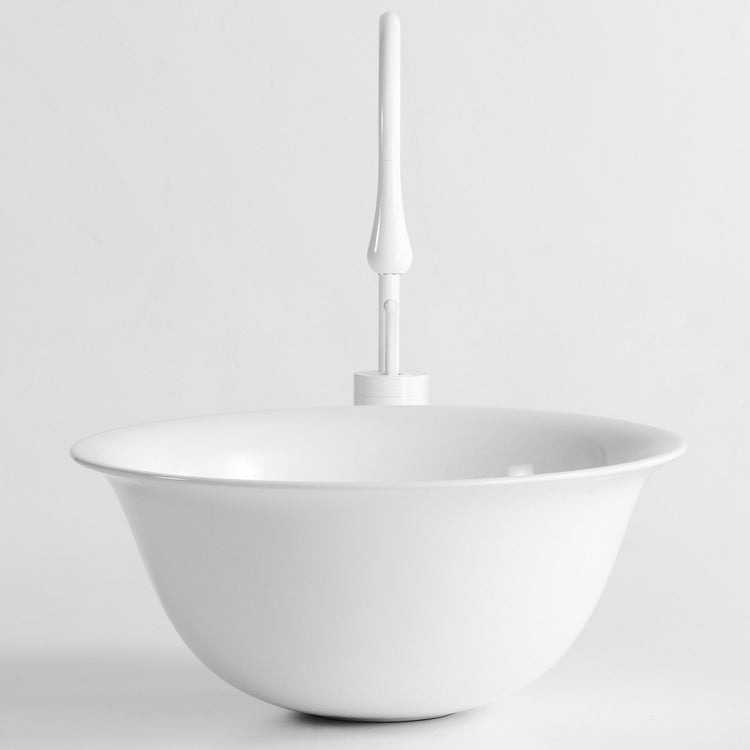 Modern Bathroom Sink Porcelain Round with Pop-Up Drain Vessel Bathroom Sink