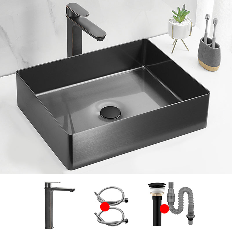 Modern Style Bathroom Sink Stainless Steel Noise-cancelling Design Bathroom Sink
