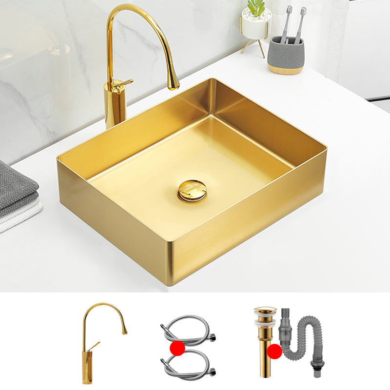 Modern Style Bathroom Sink Stainless Steel Noise-cancelling Design Bathroom Sink