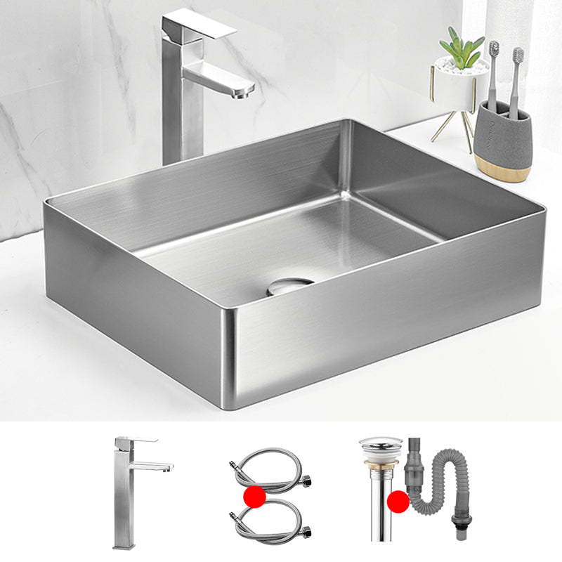 Modern Style Bathroom Sink Stainless Steel Noise-cancelling Design Bathroom Sink
