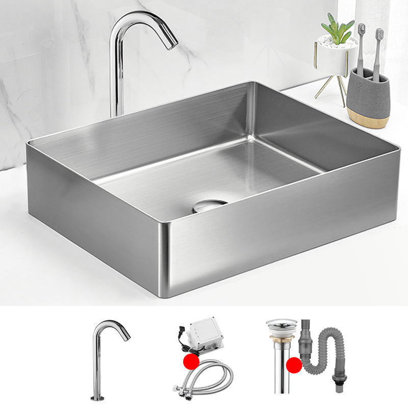 Modern Style Bathroom Sink Stainless Steel Noise-cancelling Design Bathroom Sink