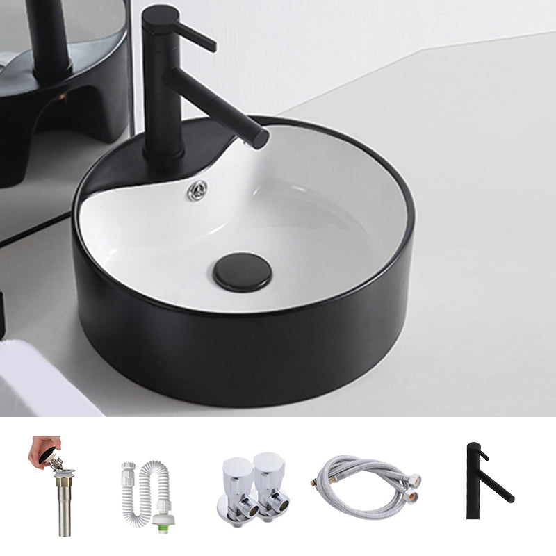 Modern Trough Bathroom Sink White and Black Trough Bathroom Sink