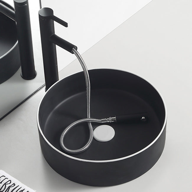 Modern Trough Bathroom Sink White and Black Trough Bathroom Sink
