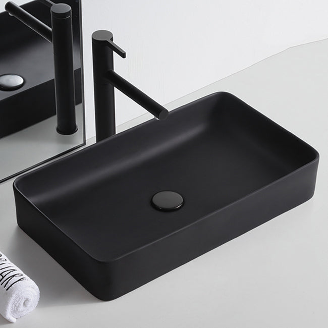 Modern Trough Bathroom Sink White and Black Trough Bathroom Sink