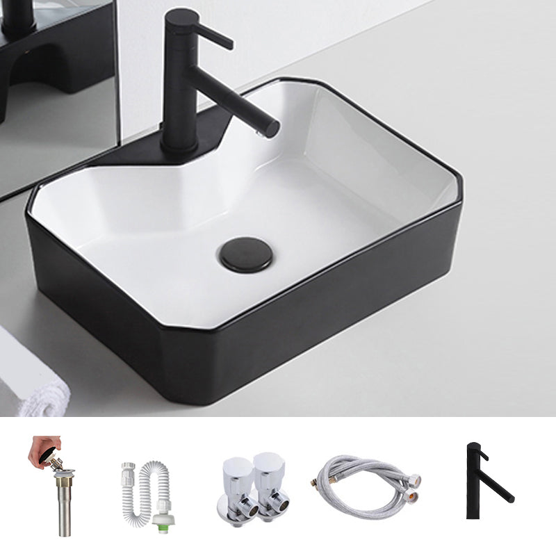 Modern Trough Bathroom Sink White and Black Trough Bathroom Sink