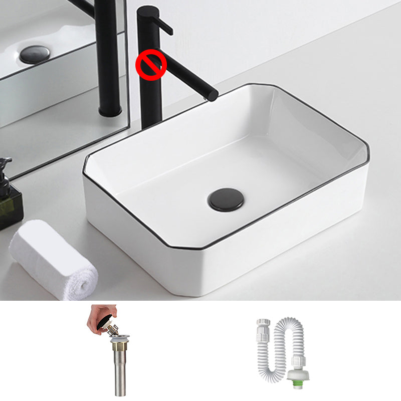 Modern Trough Bathroom Sink White and Black Trough Bathroom Sink
