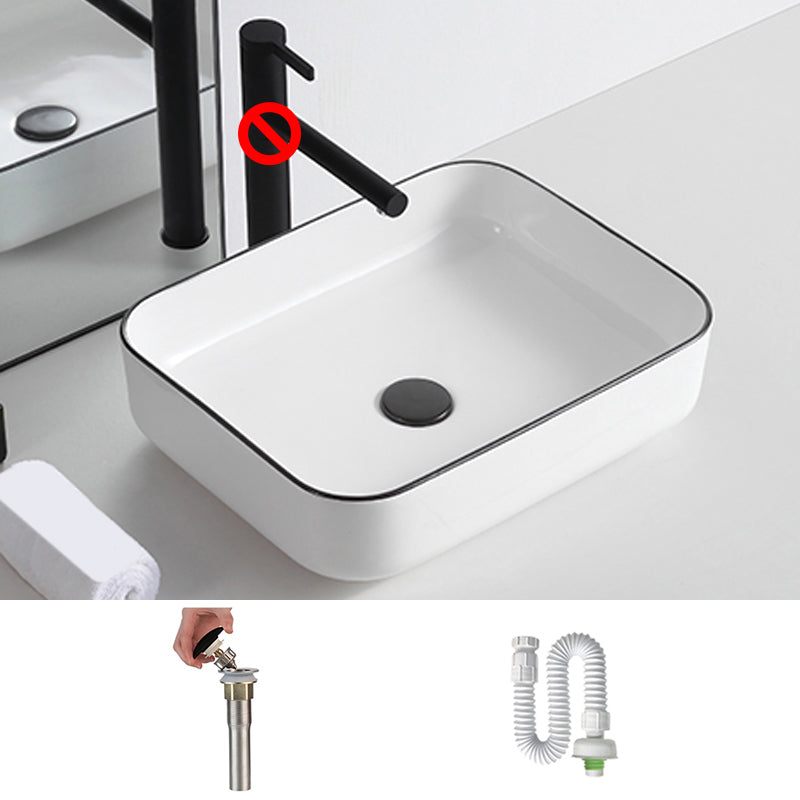 Modern Trough Bathroom Sink White and Black Trough Bathroom Sink