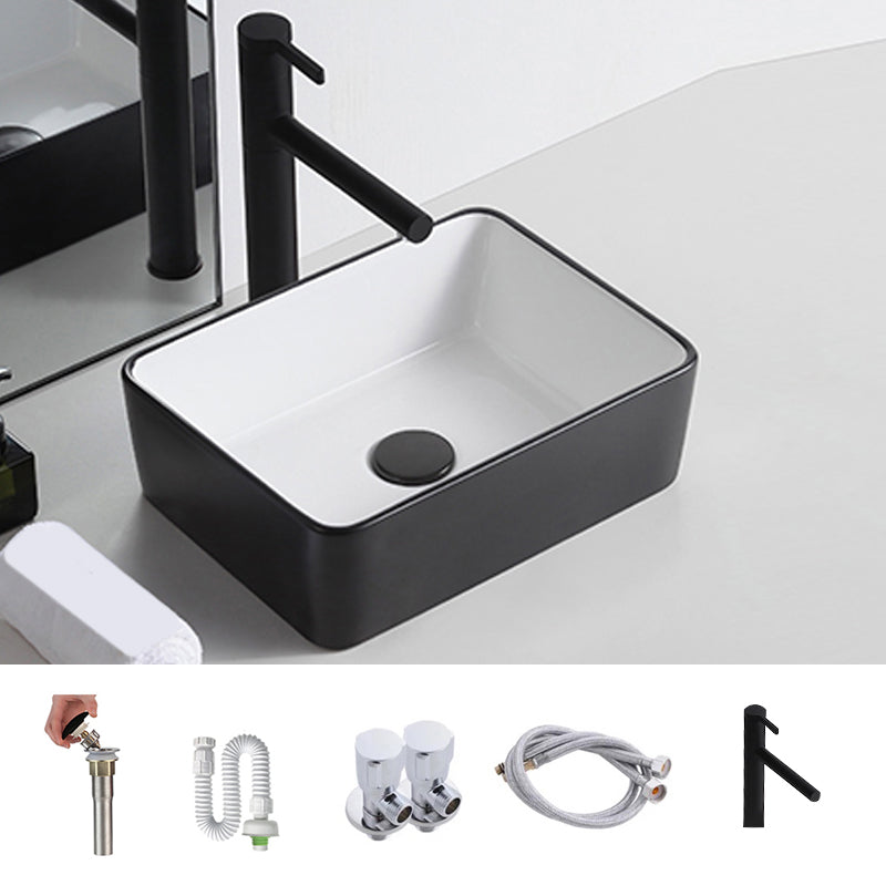 Modern Trough Bathroom Sink White and Black Trough Bathroom Sink
