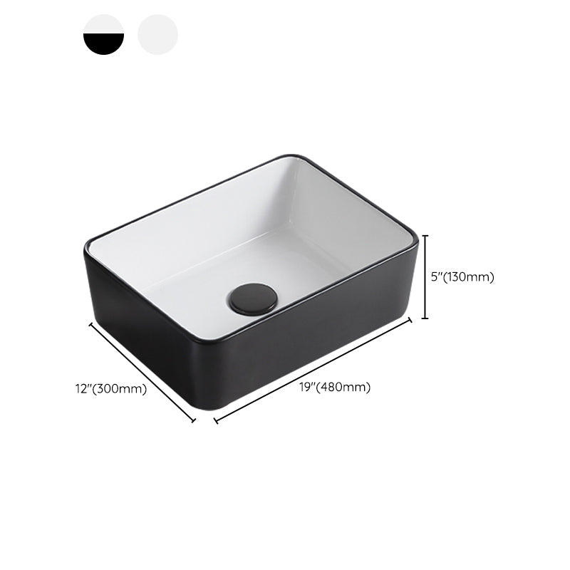 Modern Trough Bathroom Sink White and Black Trough Bathroom Sink