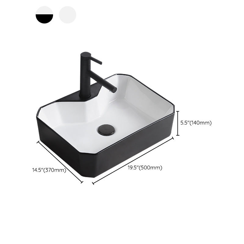 Modern Trough Bathroom Sink White and Black Trough Bathroom Sink