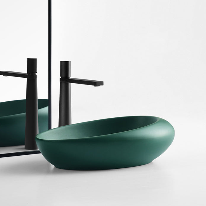 Modern Vessel Bathroom Sink Porcelain Oval Shut-Off Valve Included Vessel