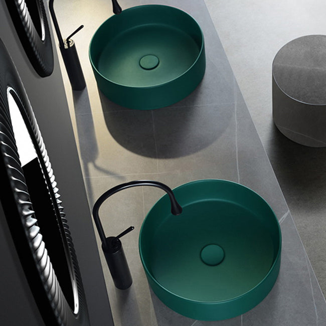Porcelain Green and Grey Trough Bathroom Sink Modern Trough Bathroom Sink