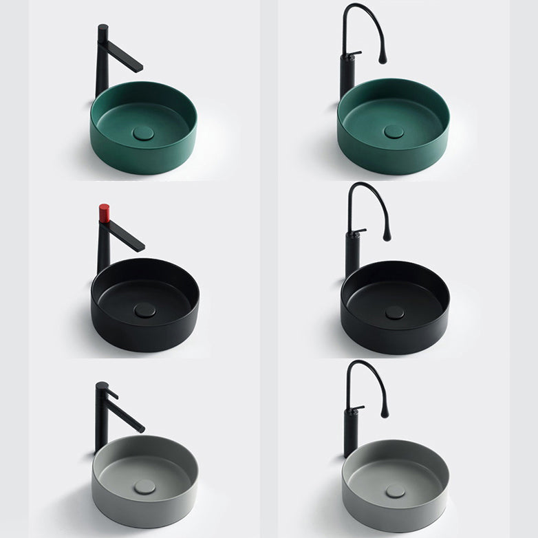Porcelain Green and Grey Trough Bathroom Sink Modern Trough Bathroom Sink