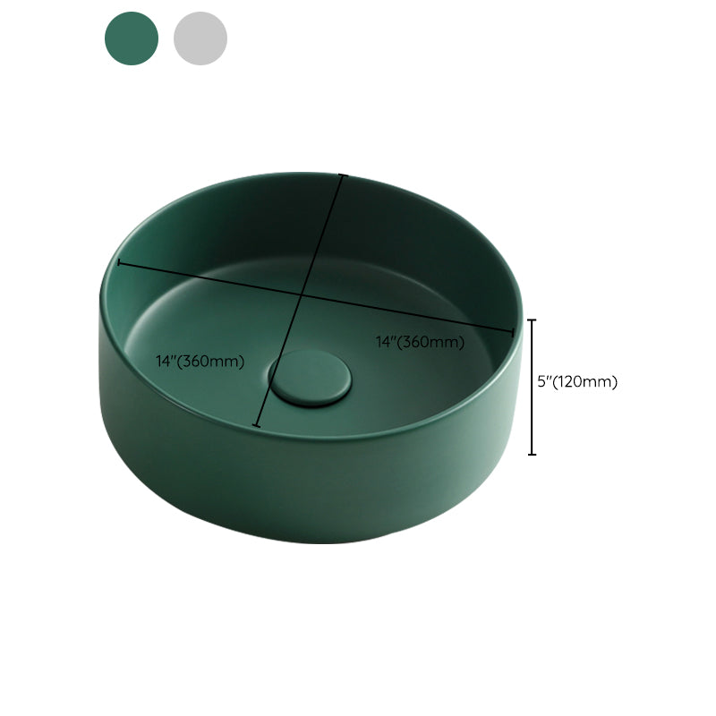 Porcelain Green and Grey Trough Bathroom Sink Modern Trough Bathroom Sink