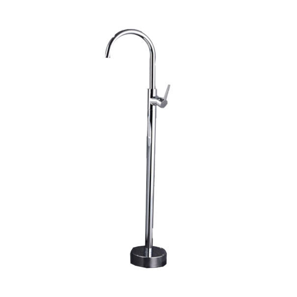Modern Floor Mounted Metal Freestanding Tub Filler Single Handle Freestanding Faucet