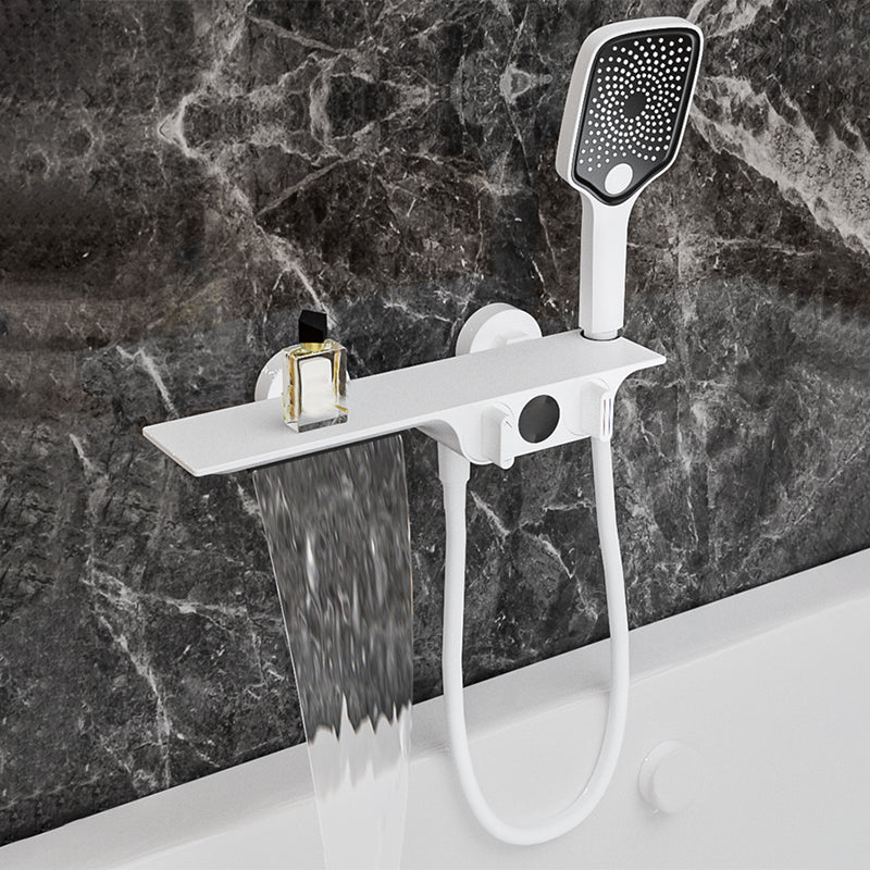 Wall Mounted Metal Bathroom Faucet Low Arc Waterfall Tub Filler