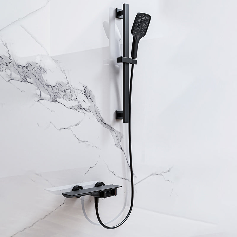 Wall Mounted Metal Bathroom Faucet Low Arc Waterfall Tub Filler