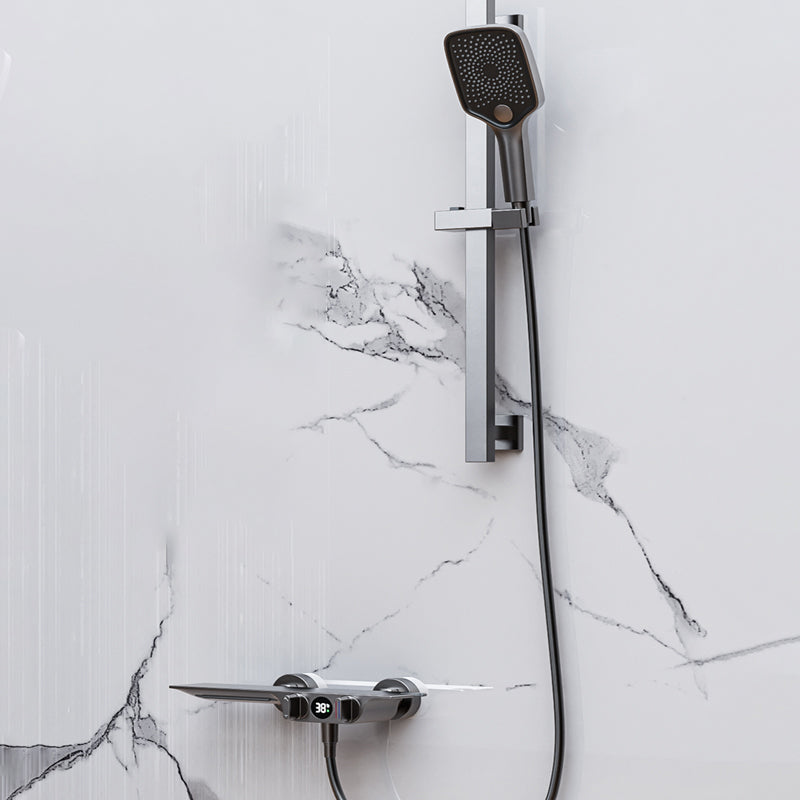 Wall Mounted Metal Bathroom Faucet Low Arc Waterfall Tub Filler