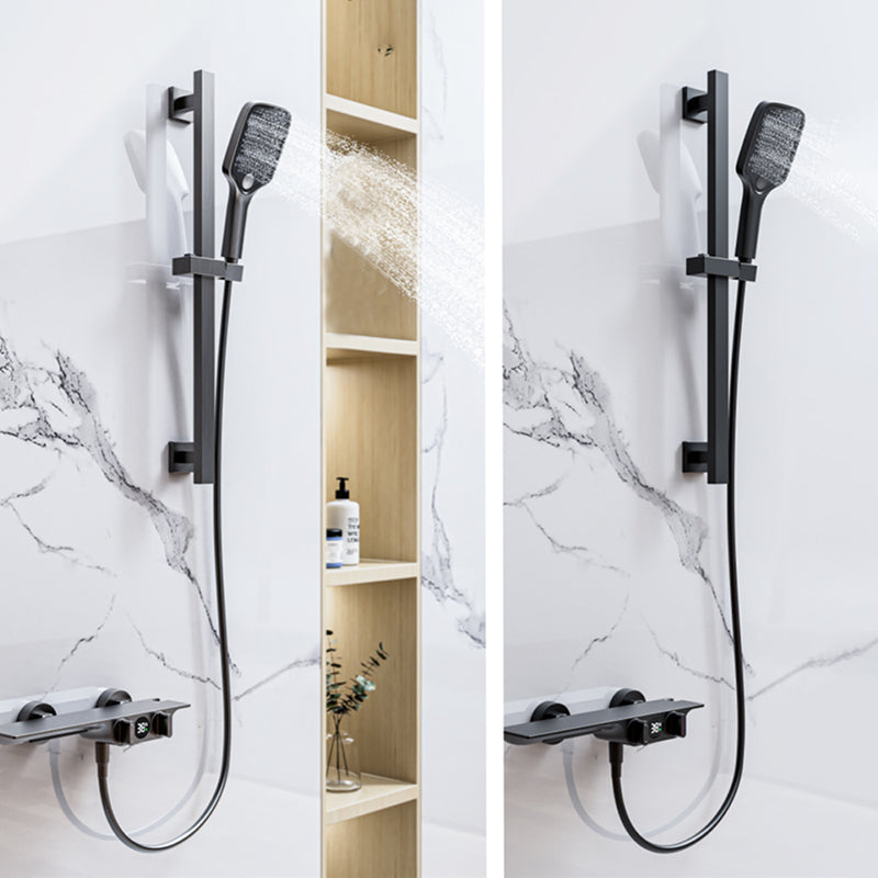 Wall Mounted Metal Bathroom Faucet Low Arc Waterfall Tub Filler