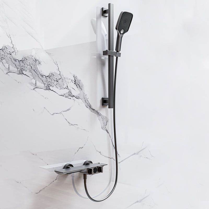 Wall Mounted Metal Bathroom Faucet Low Arc Waterfall Tub Filler