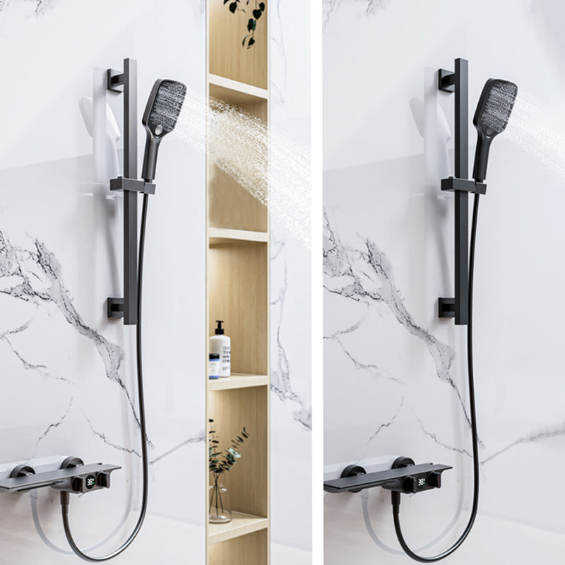 Wall Mounted Metal Bathroom Faucet Low Arc Waterfall Tub Filler