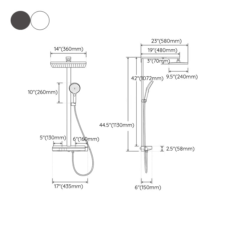 Modern Shower Faucet Brass Thermostatic Adjustable Shower Head Shower System