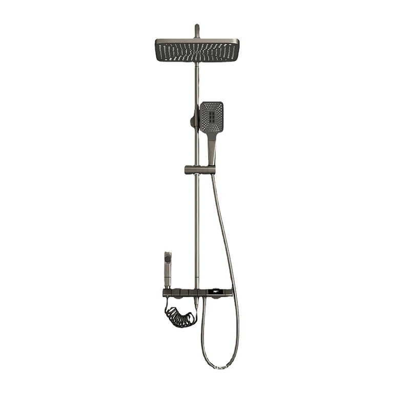 Modern Adjustable Water Flow Square Shower Faucet Shower Hose Shower System on Wall