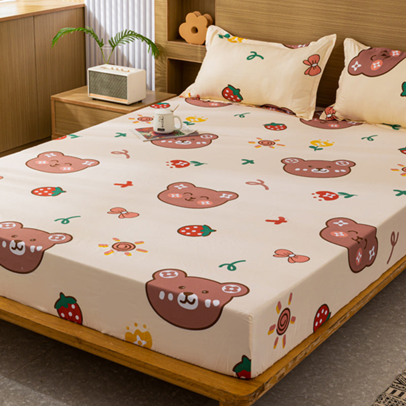 Fancy Cotton Sheet Sets 1-Piece Flower Pattern Wrinkle Resistant Bed Sheet