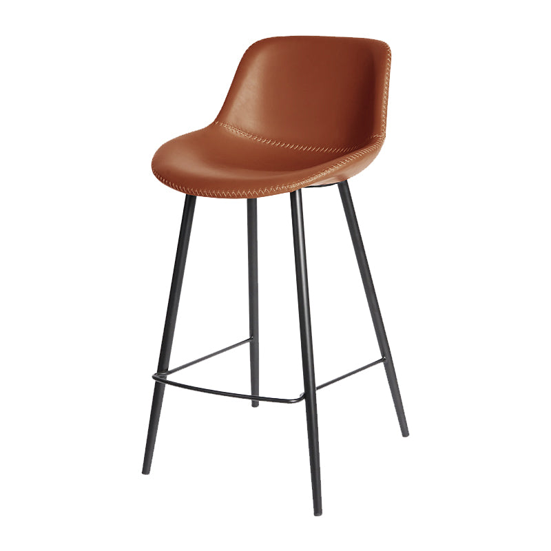 Leather Bar Stool Modern Backrest Counter Stool for Bristol with Metal Legs