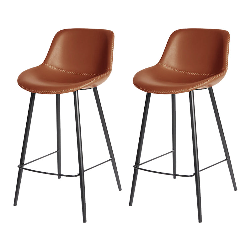 Leather Bar Stool Modern Backrest Counter Stool for Bristol with Metal Legs