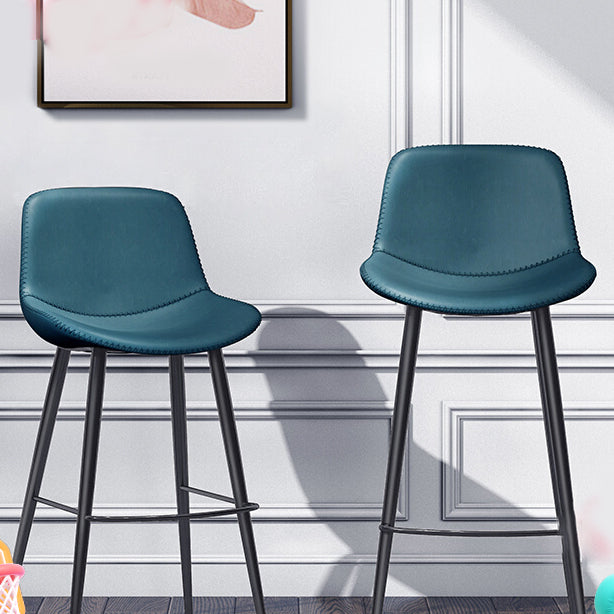 Leather Bar Stool Modern Backrest Counter Stool for Bristol with Metal Legs