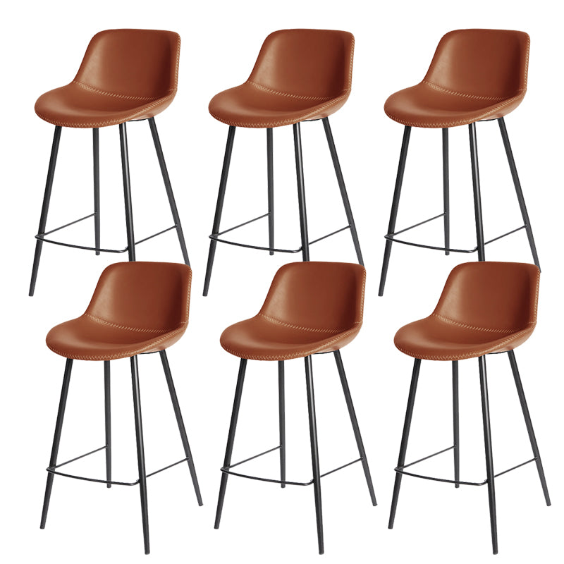 Leather Bar Stool Modern Backrest Counter Stool for Bristol with Metal Legs